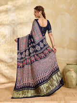 Buy Modal Silk Ajrakh Style With Mirror Work KcPc 