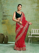 KcPc Premium Gotapatti Handwork Georgette SareesKDN