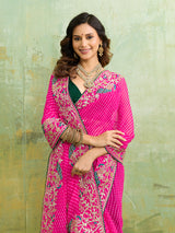 Leheriyrea style saree with embroidery work