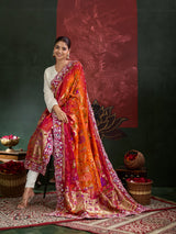 KcPc Khaddi Georgette kalamkari Style Wth Embroidery Work Dupatta TUF