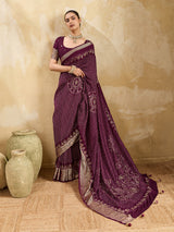 KcPc Beautiful Viscos Silk Bandhani PrintAari tari work Saree Green GAN