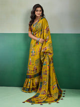Buy Kalamkari Saree With Mehendi Wear