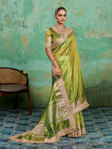 KcPc Pure Banarasi Handloom Heeramandi Look Katan Silk Tissue Fabric Saree INA