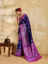 Buy New Elegant Saree Banarasi Style with Rich Zari Border Kcpc 4