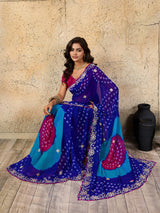 Buy Bandhani Saree With Festive Wear Kcpc Image 