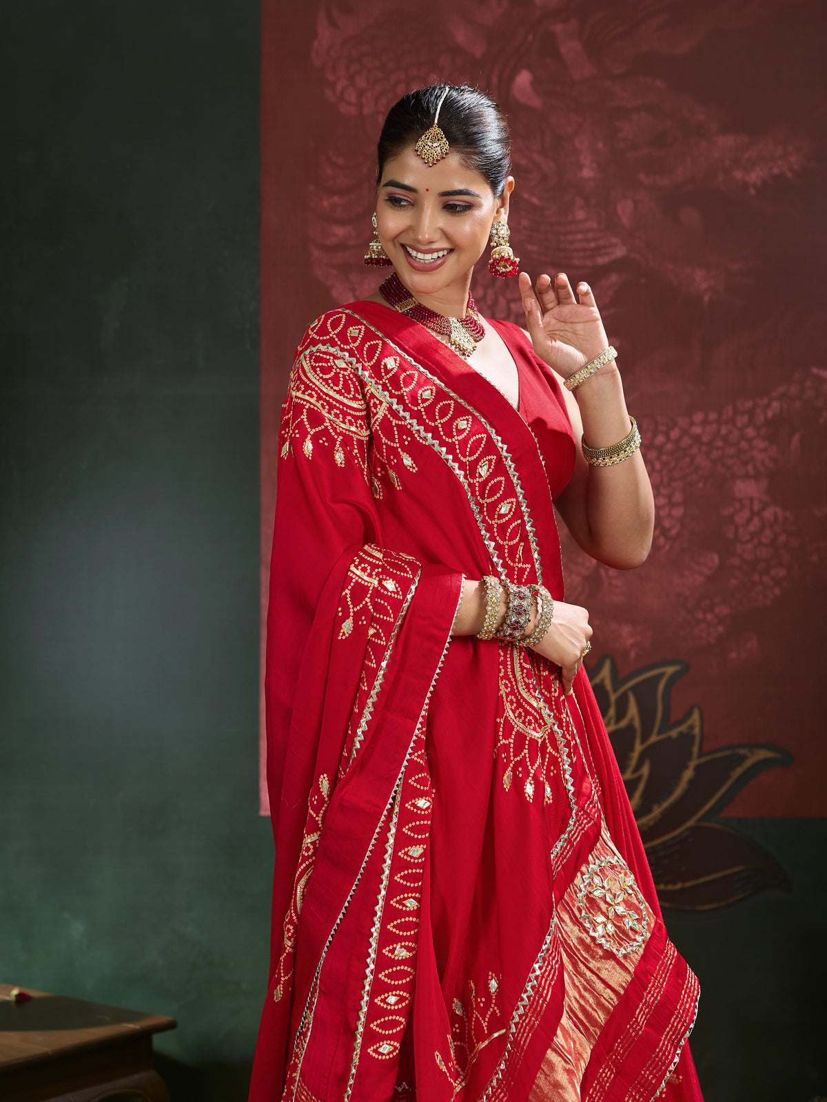 KcPc New Royal Traditional Bandhani Lehenga in Premium Gaji Silk GOR