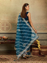 KcPc New Arrival Organza Leheriya Style With Gotapatti Work Saree MHS