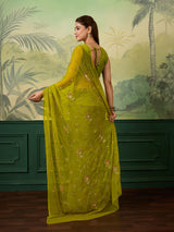KcPc Designer Chiffon Saree with Traditional Look & Cutdana Work