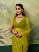 KcPc Designer Chiffon Saree with Traditional Look & Cutdana Work
