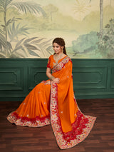  Rajasthani Traditional Pure Georgette Chunari Pila Saree