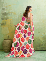 KcPc Arrival Crape Bandhani Multicolor Saree with Gotapatti Border SANA