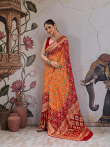 Traditional Royal Meenakari Pure Khaddi Georgette Saree for Women 6