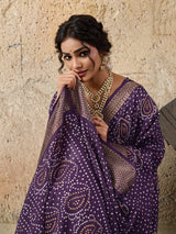 Cotton silk Ajrakh styleSaree 