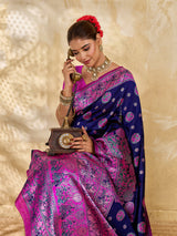Buy New Elegant Saree Banarasi Style with Rich Zari Border Kcpc 3
