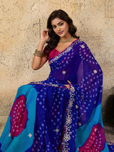 Buy Bandhani Saree With Festive Wear Kcpc Image 