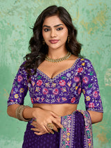 Georgette Bandhani With Gotapatti Work Sareein blue colour