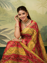 Buy Ghatchola Saree With Bikaneri bandhej Work 
