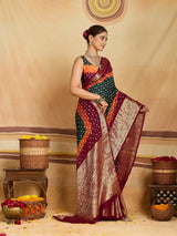 KcPc Designer Viscose Silk Tie-Dye Saree with Zari WorkRBW