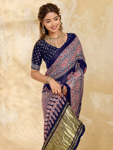 Buy Modal Silk Ajrakh Style With Mirror Work KcPc 