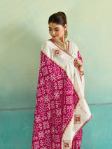 KcPc New Latest Ajrakh Style Creap Silk Saree with Stone Work Saree STR