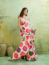 KcPc Arrival Crape Bandhani Multicolor Saree with Gotapatti Border SANA