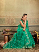 KcPc New Spiceal Organza Leheriya Style With Gotapatti Work Saree MHS