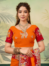  Rajasthani Traditional Pure Georgette Chunari Pila Saree