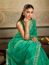 KcPc New Spiceal Organza Leheriya Style With Gotapatti Work Saree MHS