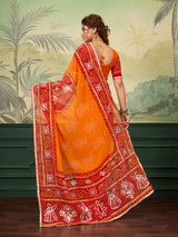 Buy New Premium Bandhani Style Saree With Festive Ware KcPc
