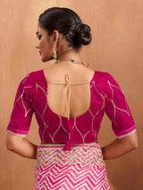 Lightweight Chinon Silk for party wear in pink color