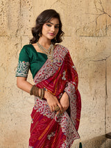Gotapatti thread work chunri saree