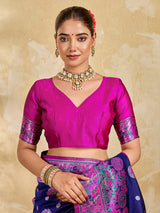 Buy New Elegant Saree Banarasi Style with Rich Zari Border Kcpc 6