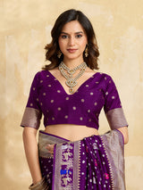 Buy Premium Silk Saree with Beautiful Silver Zari Weaving Kcpc