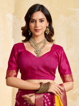 KcPc New Graceful Bandhani Style Moss Chiffon Georgette Saree with Zari Border KDN