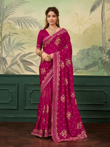 Buy Bandhani Saree With Gotapatti Work