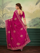 Buy Bandhani Saree With Gotapatti Work