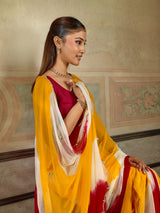 KcPc New Premium Faag Style Saree with Rich Cutdana Work and Ethnic Elegance SHCR