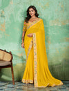 Gotapatti embroidery Work in yellow colour