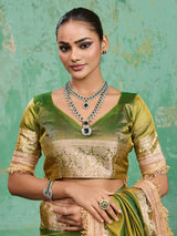 KcPc Pure Banarasi Handloom Heeramandi Look Katan Silk Tissue Fabric Saree INA