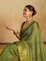 KcPc Luxury Cotton Silk Festive Wear Zig Zag SareeSTL