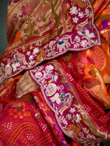 KcPc Khaddi Georgette kalamkari Style Wth Embroidery Work Dupatta TUF