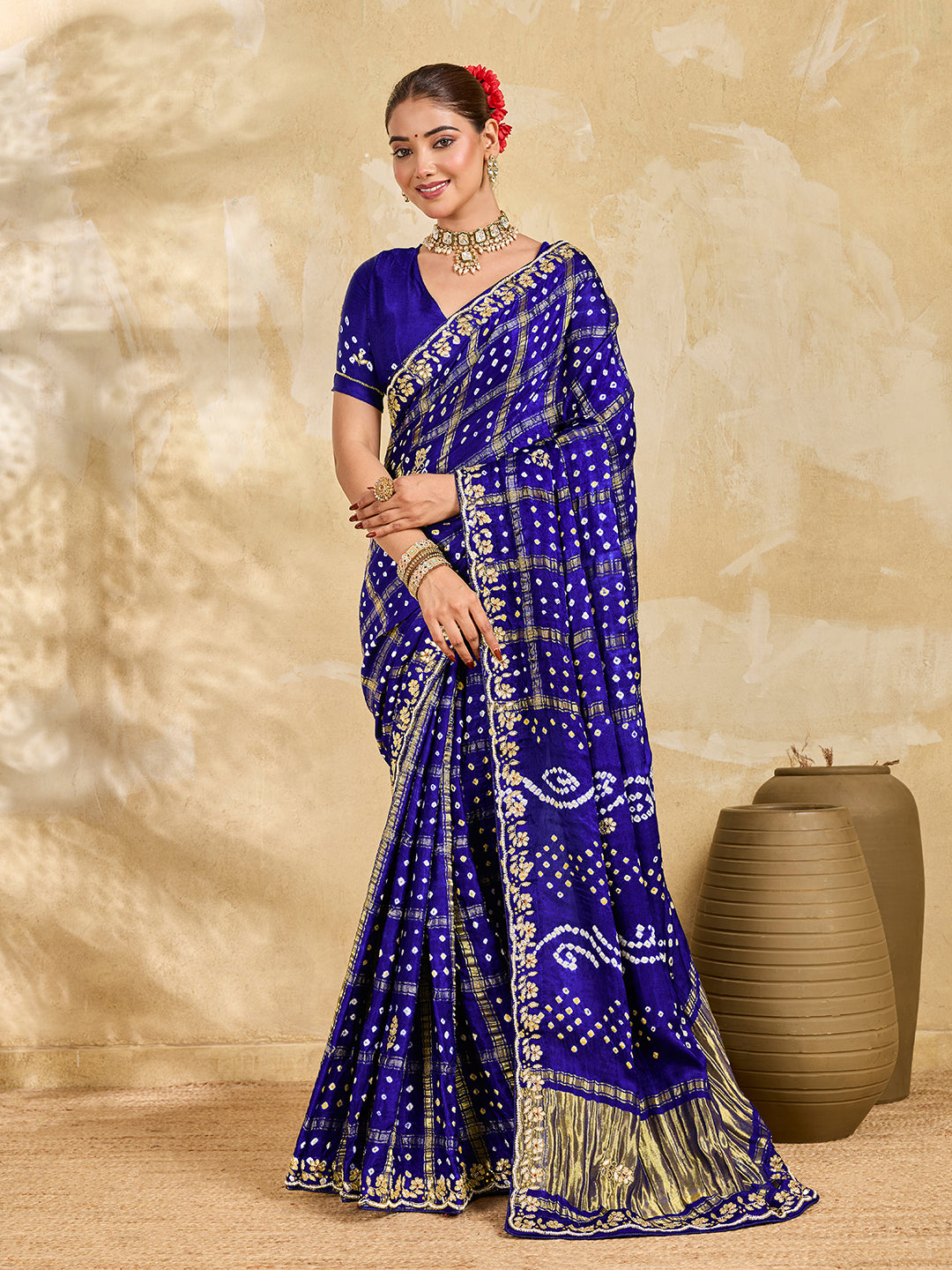 Buy New Royal Ghatchola Style Saree with Gota Patti Work KcPc