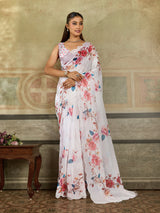 KcPc New Casual Elegance Cotton Silk Printed Saree with Blouse STL