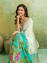 KcPc Premium Pure Georgette Saree with Stylish Sequence Gota DetailingSAN