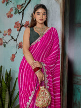KcPc Beautiful Leheriya Style Georgette SareesPDM