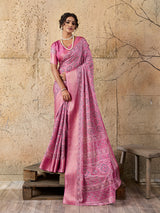  Cotton silk Ajrakh styleSaree under 1000