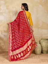 KcPc Pure Georgette Bandhani Banarasi Weaving Dupatta