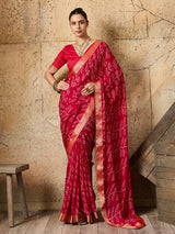 KcPc New Daily Wear Moss Chiffon Bandhani Style SareeKDN