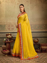 KcPc New Classic Banarasi Style Kota Doria Saree with Blouse SWA