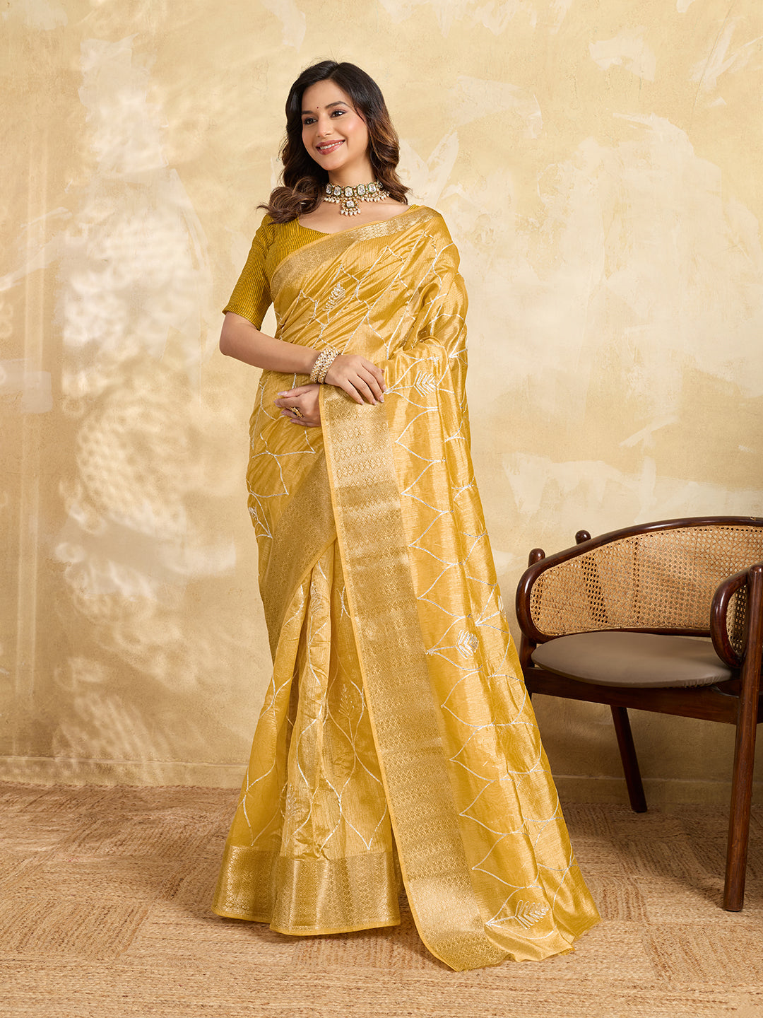 Partywear saree in banarasi style